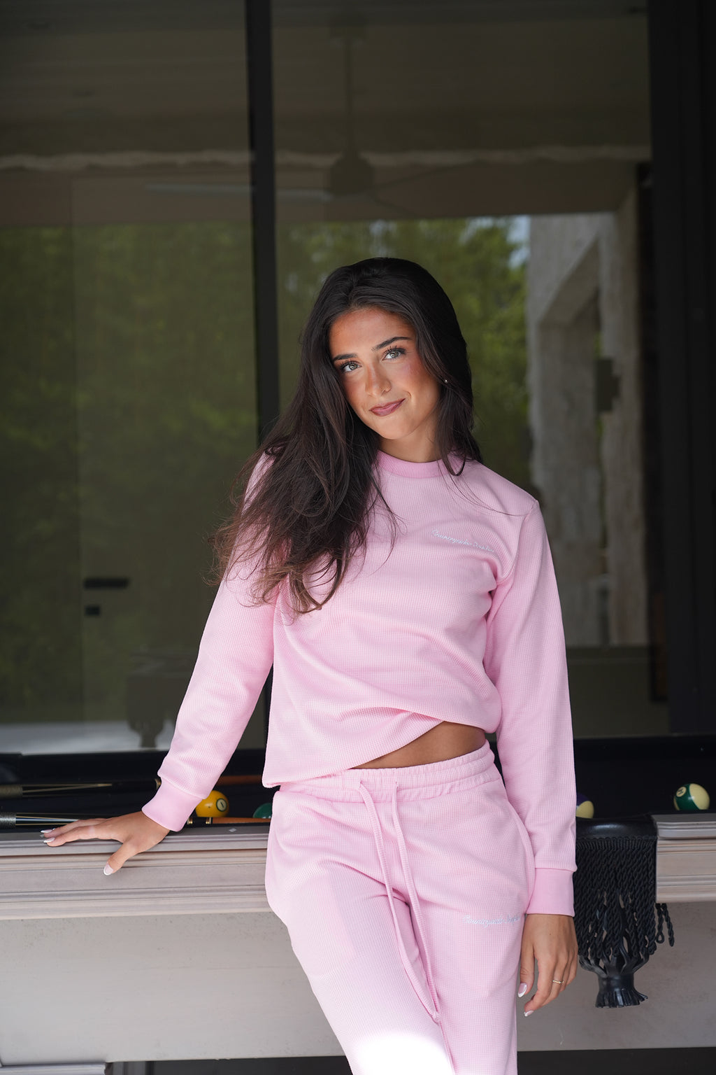 Countryside Staples Pastel Pink Waffle Knit Longsleeve