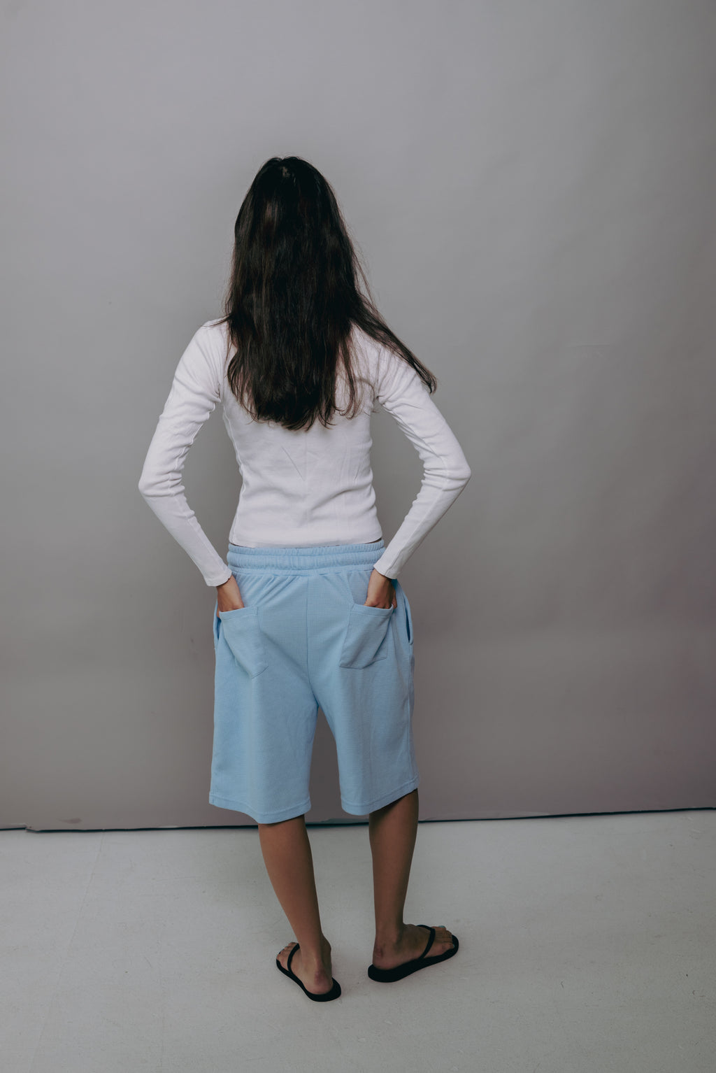 Baby Blue Waffle Knit Shorts