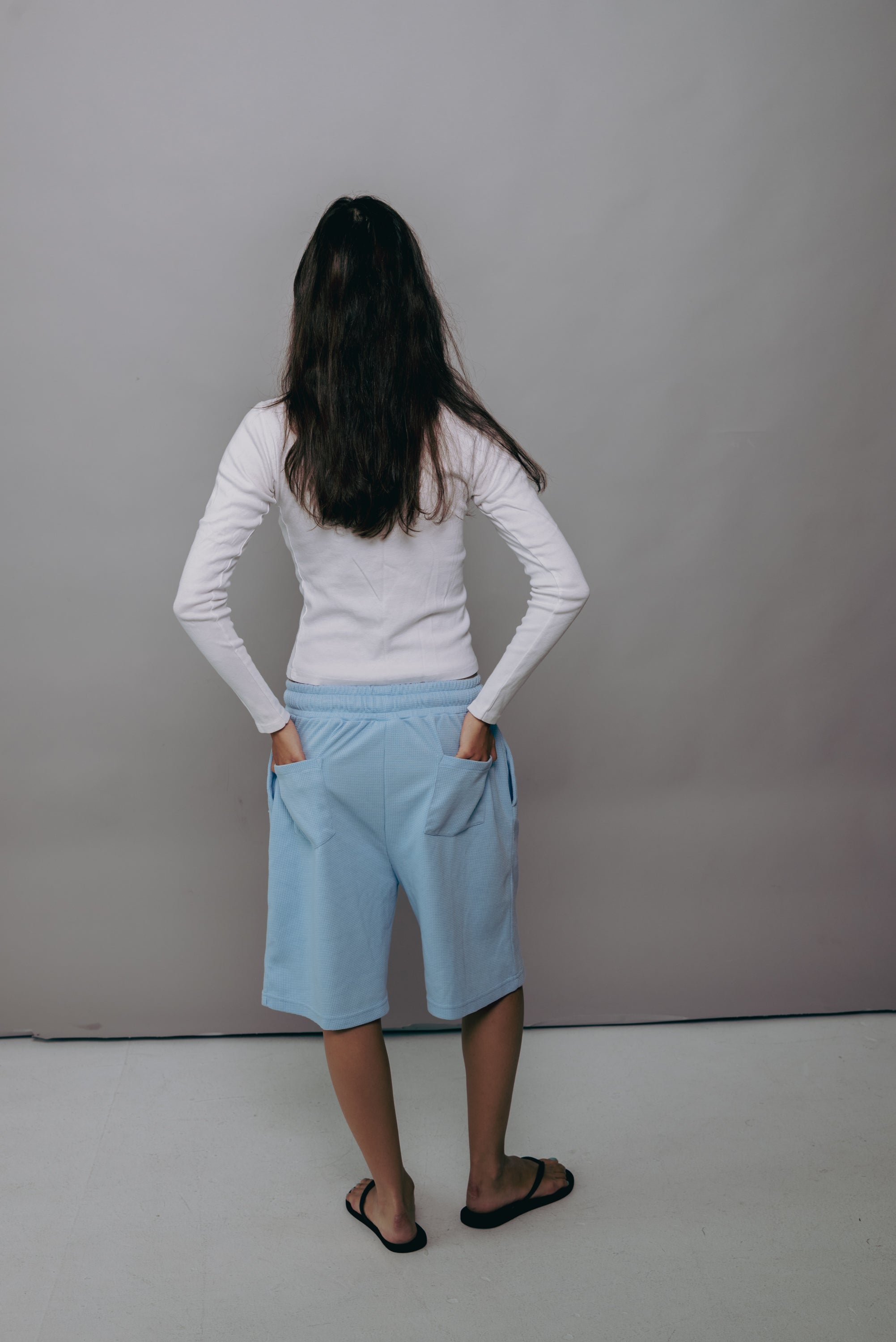 Baby Blue Waffle Knit Shorts