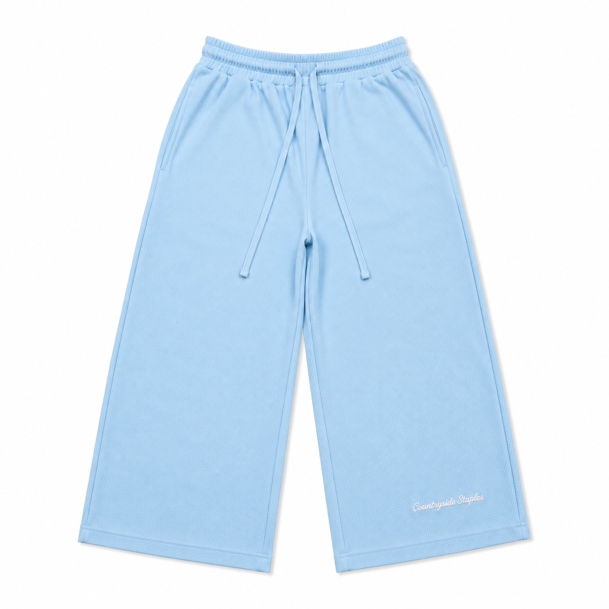 Baby Blue 3/4 Waffle Knit Sworts