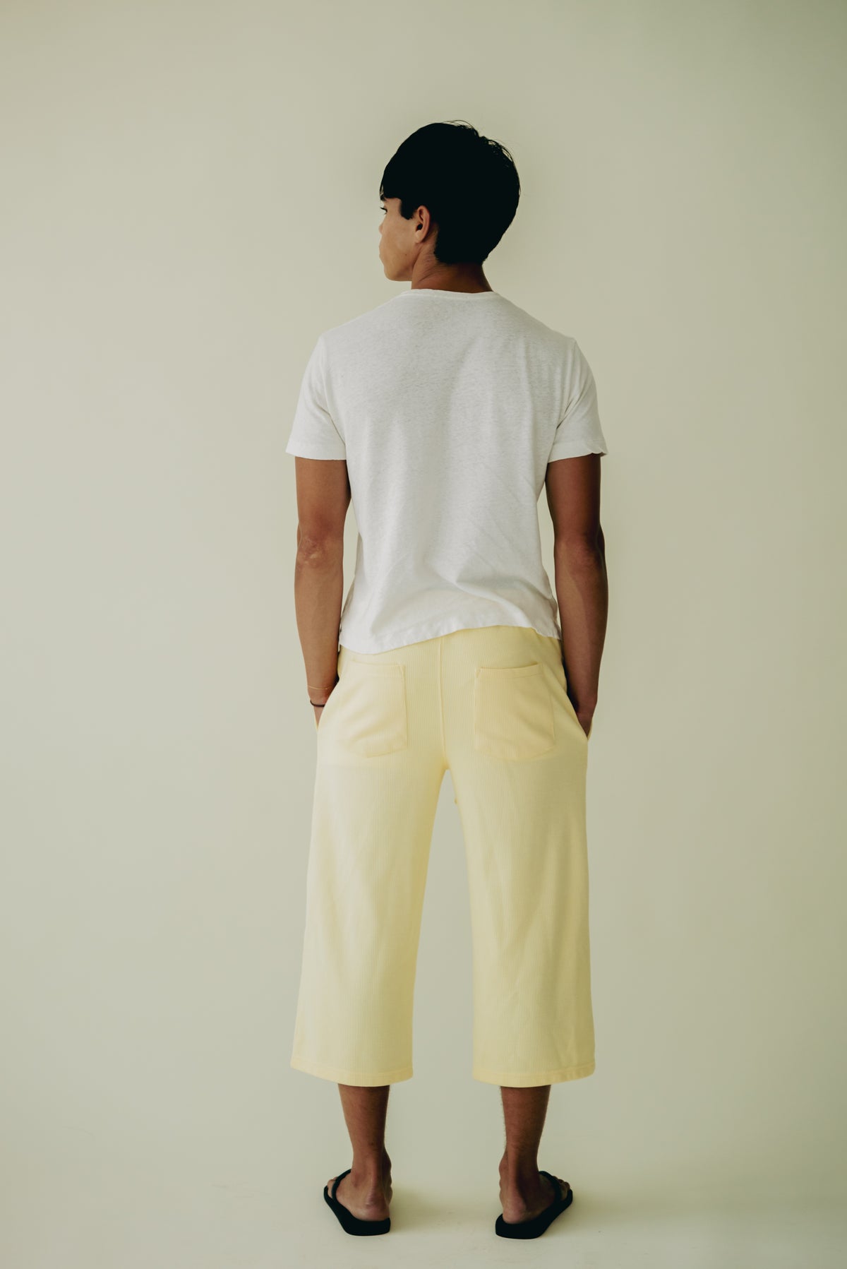 Butter Yellow Waffle Knit 3/4 Sworts