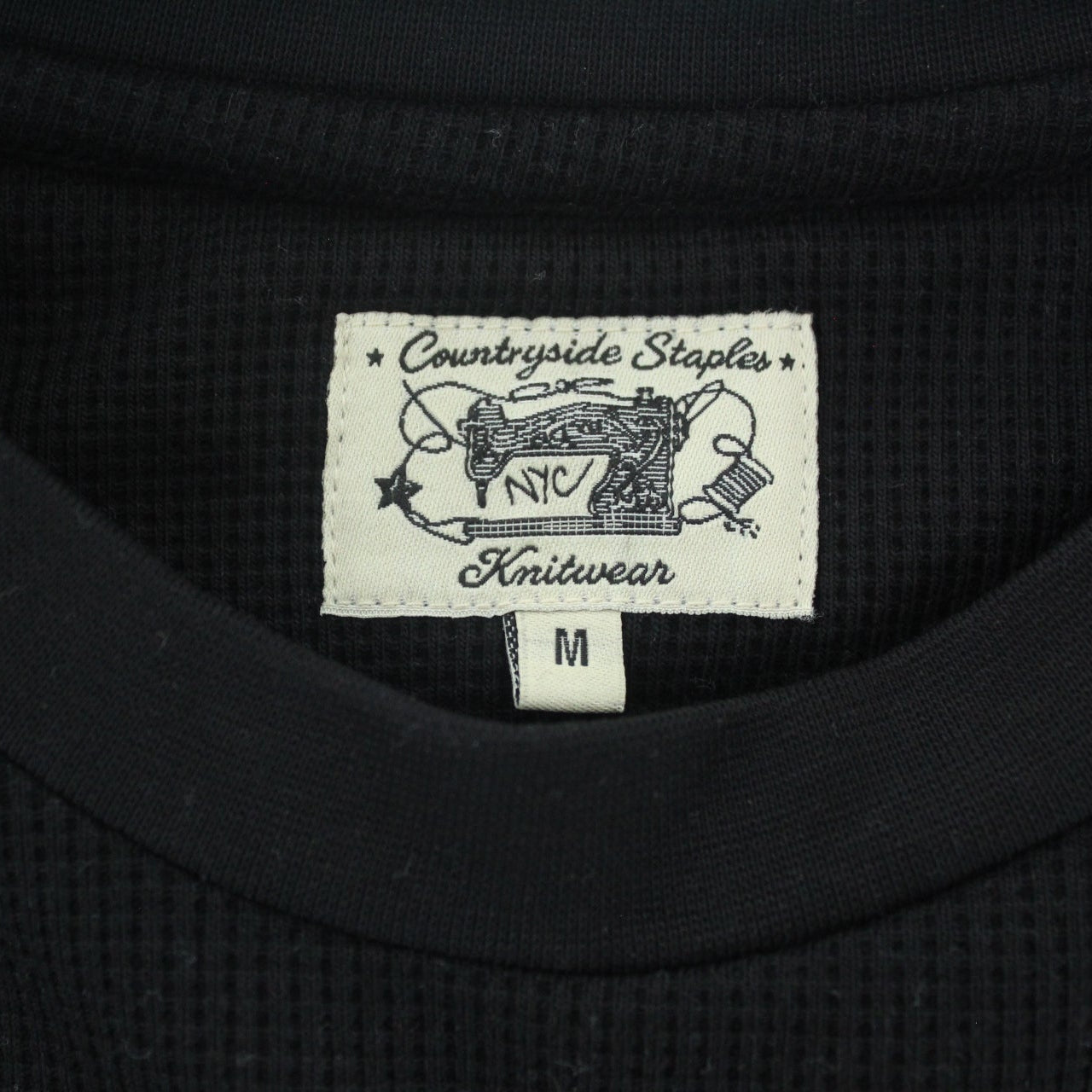 Black Waffle Knit Longsleeve