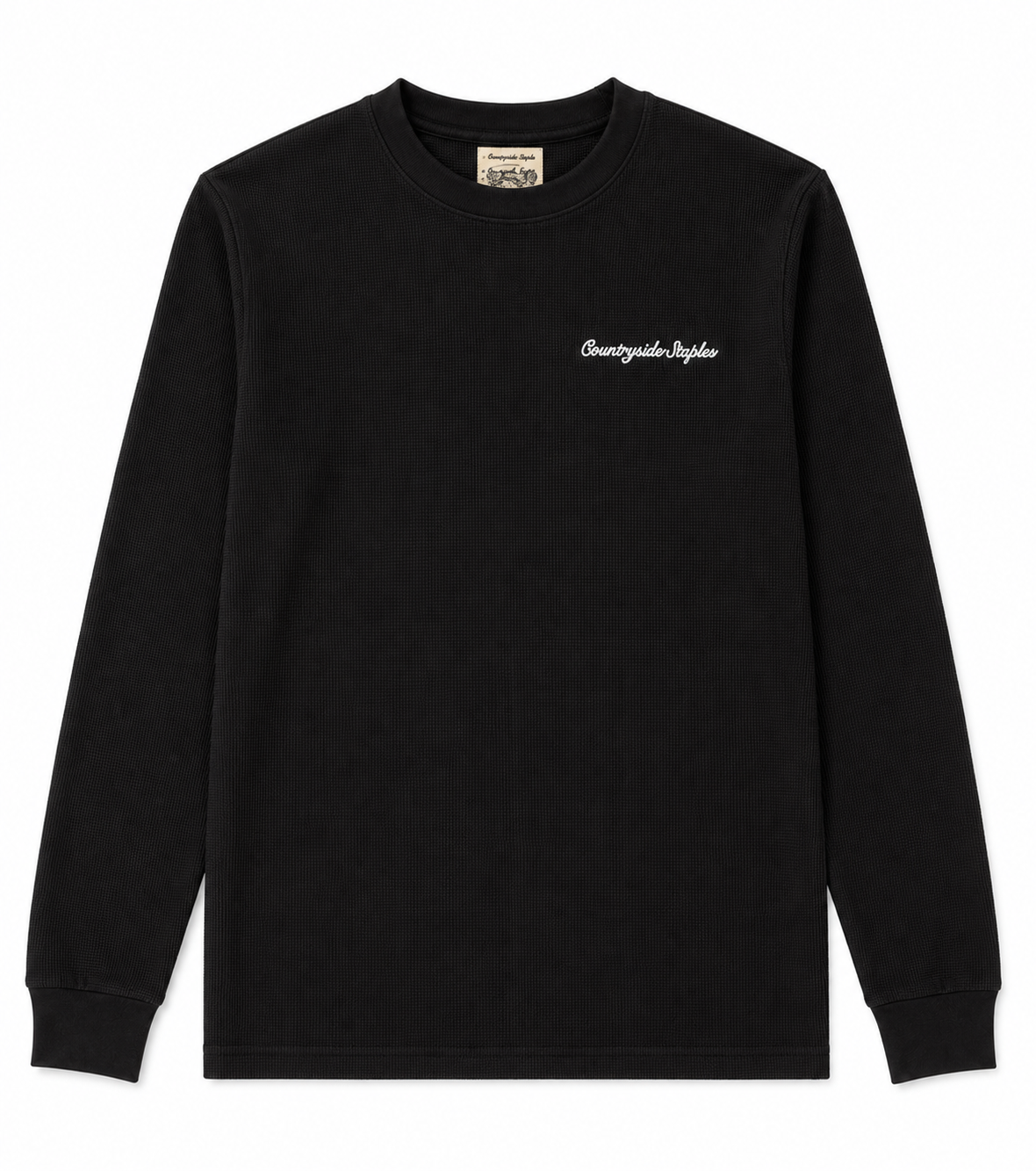 Black Waffle Knit Longsleeve