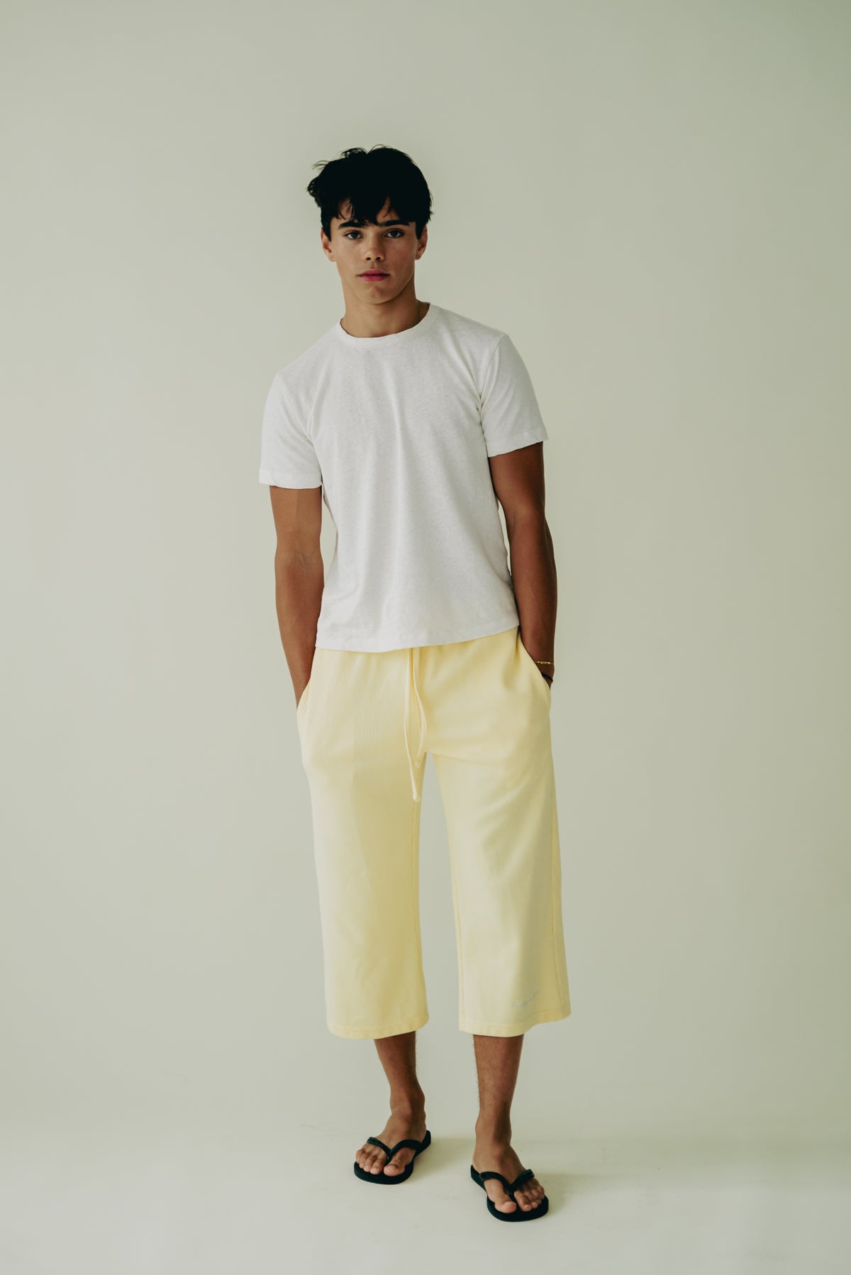 Butter Yellow Waffle Knit 3/4 Sworts