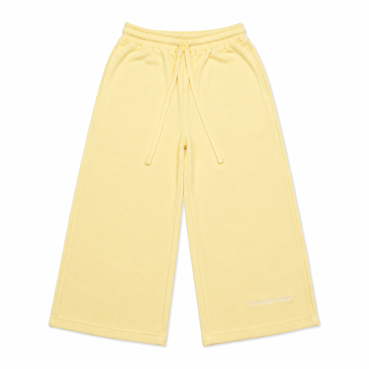 Butter Yellow Waffle Knit 3/4 Sworts