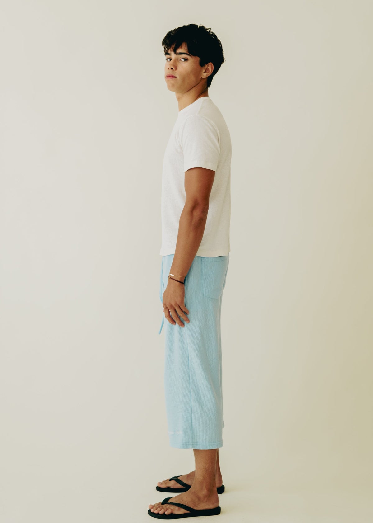 Baby Blue 3/4 Waffle Knit Sworts