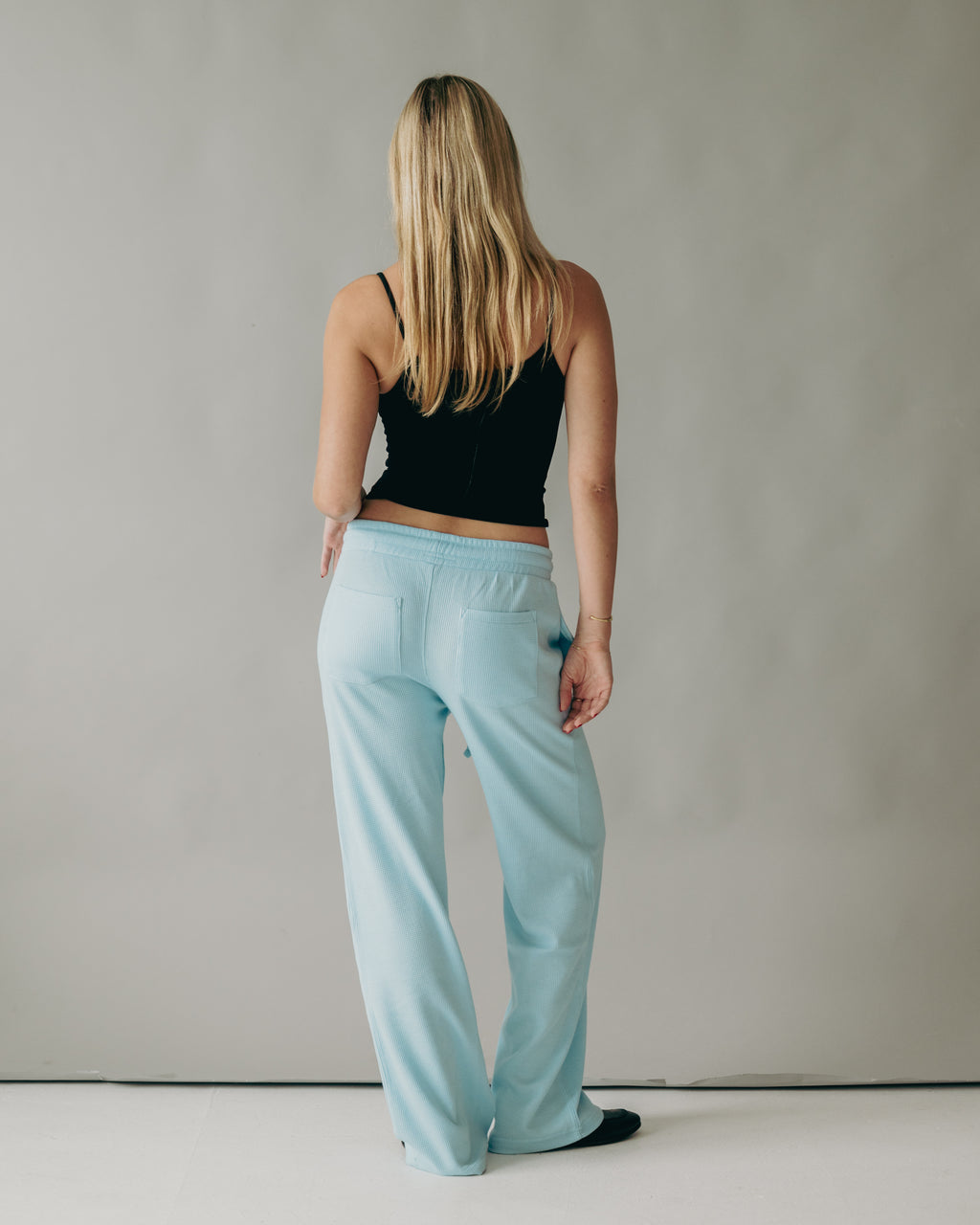Baby Blue Waffle Knit Lounge Sweats