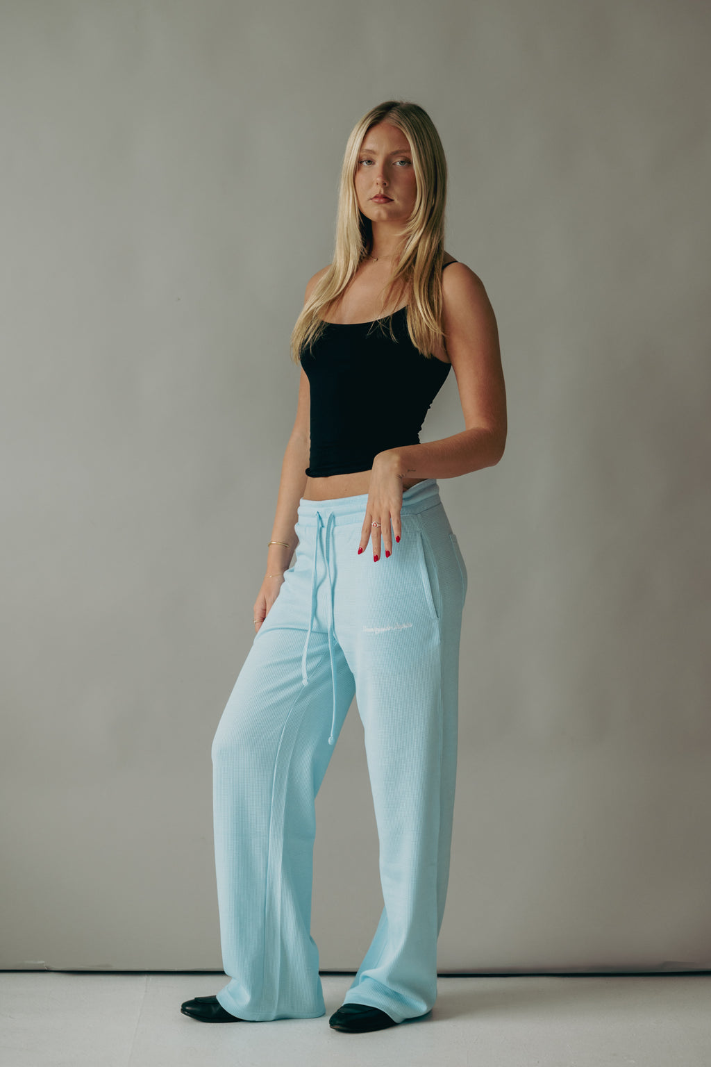 Baby Blue Waffle Knit Lounge Sweats