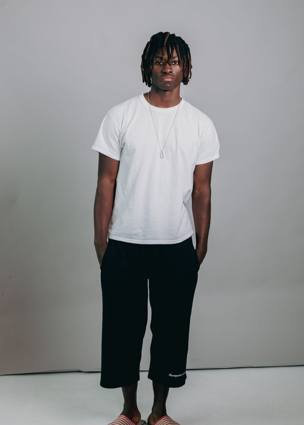 Black Waffle Knit 3/4 Sworts