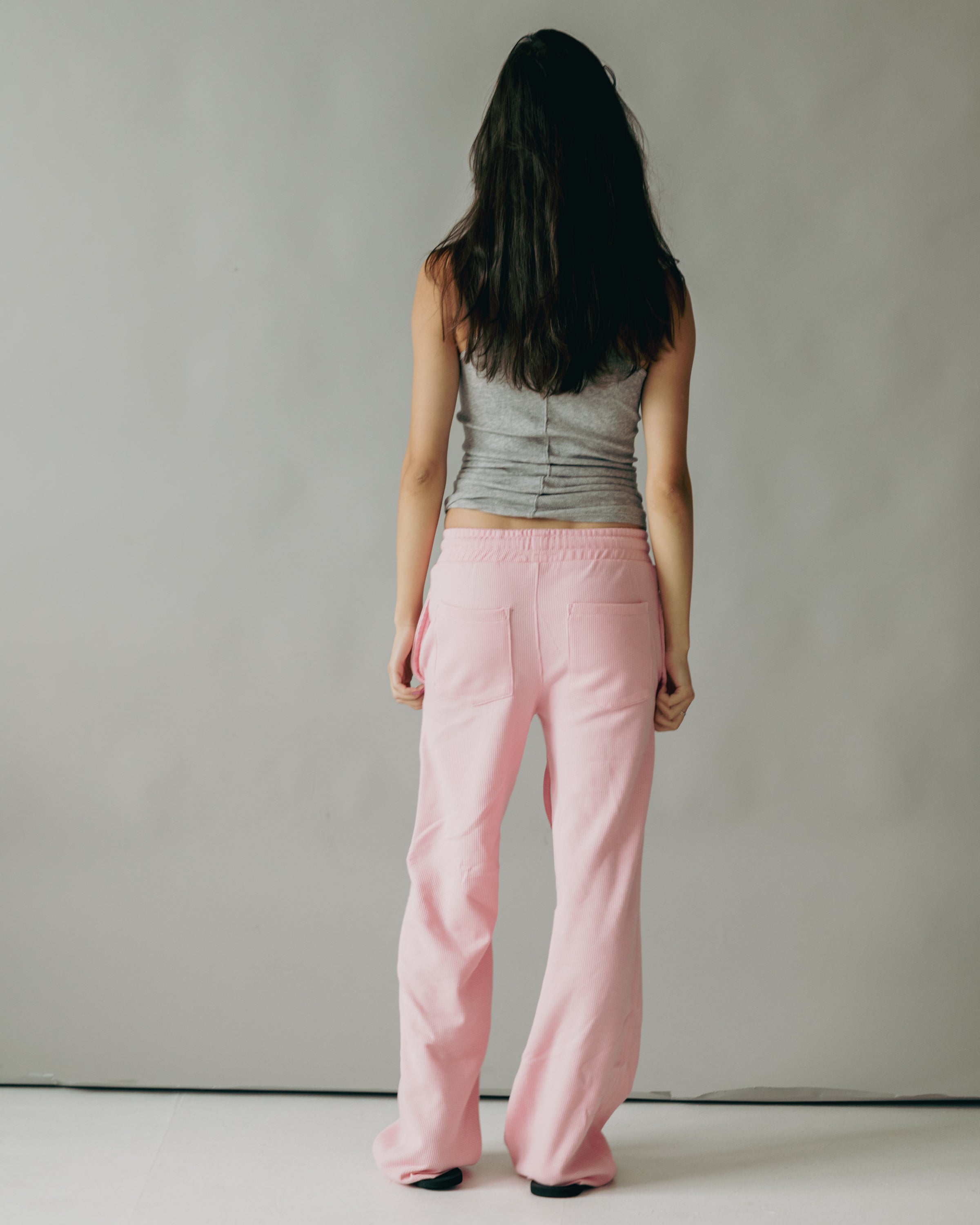 Pastel Pink Waffle Knit Lounge Sweats