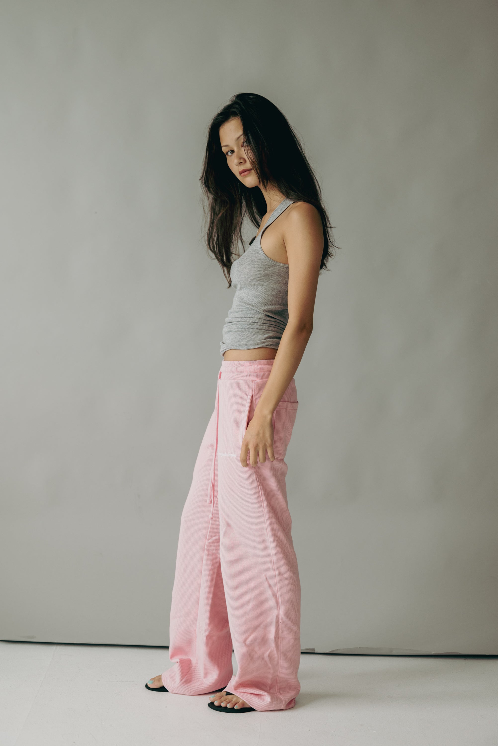 Pastel Pink Waffle Knit Lounge Sweats
