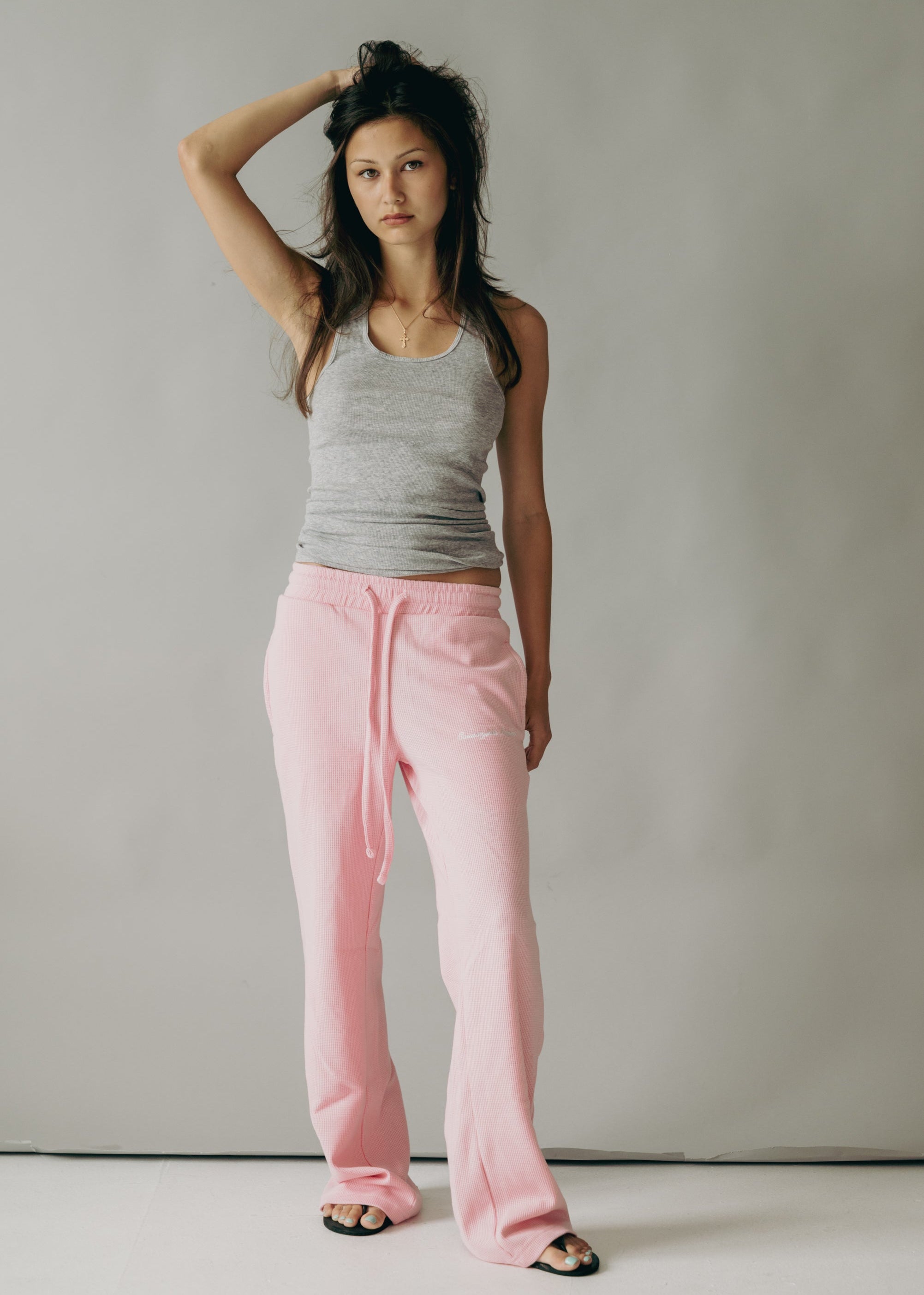 Pastel Pink Waffle Knit Lounge Sweats