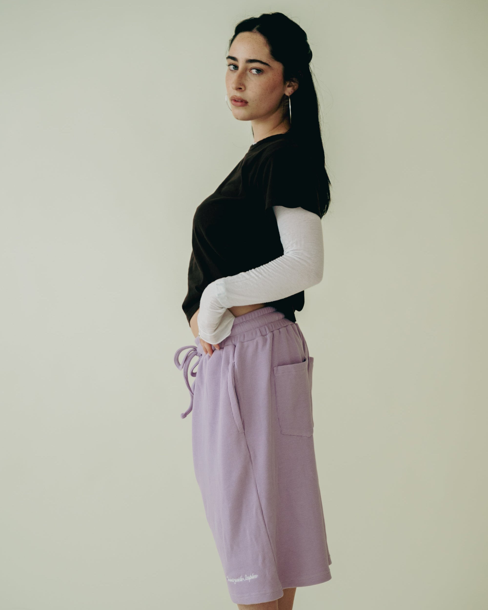 Lavender Waffle Knit Shorts (Pre-Order)