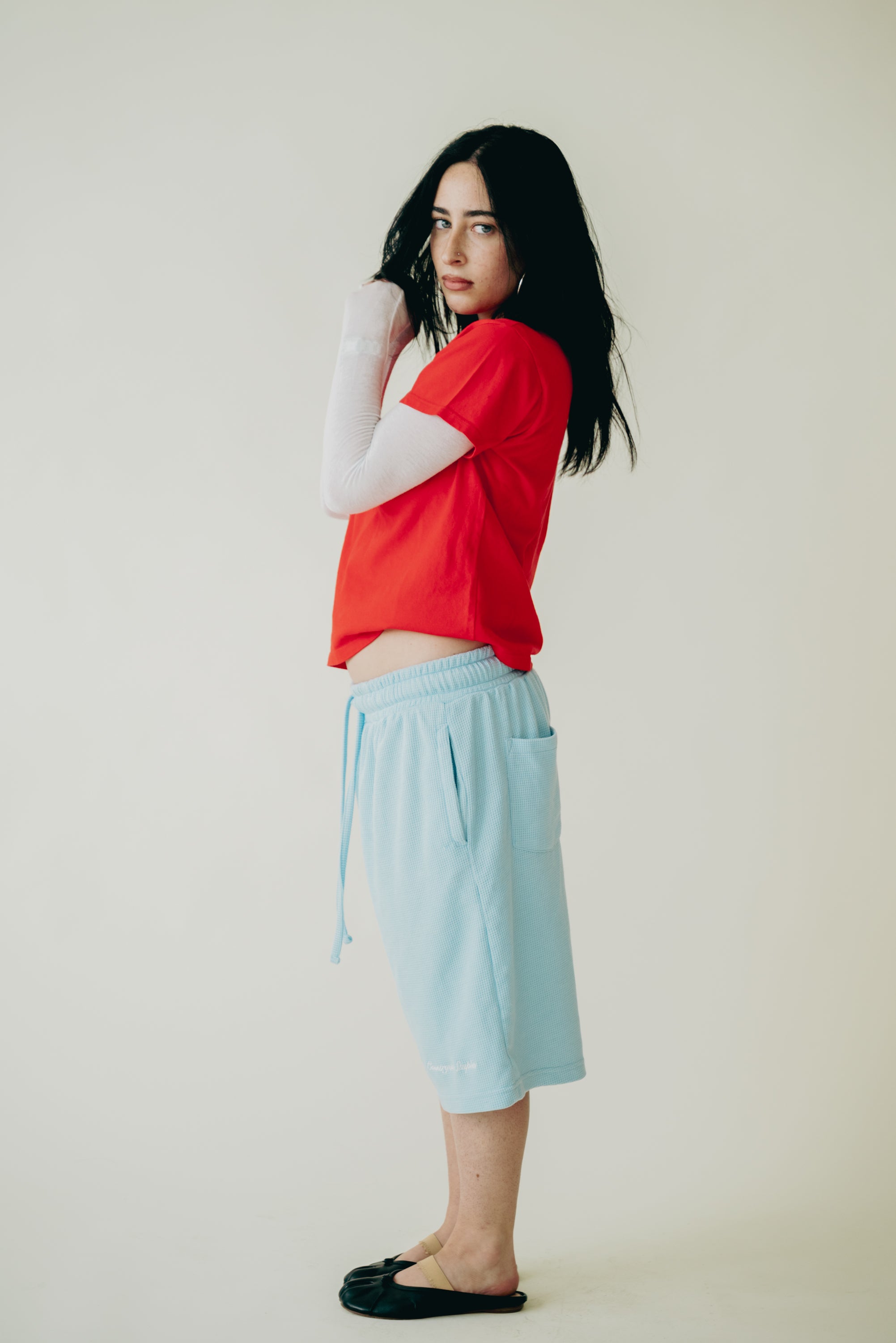 Baby Blue Waffle Knit Shorts