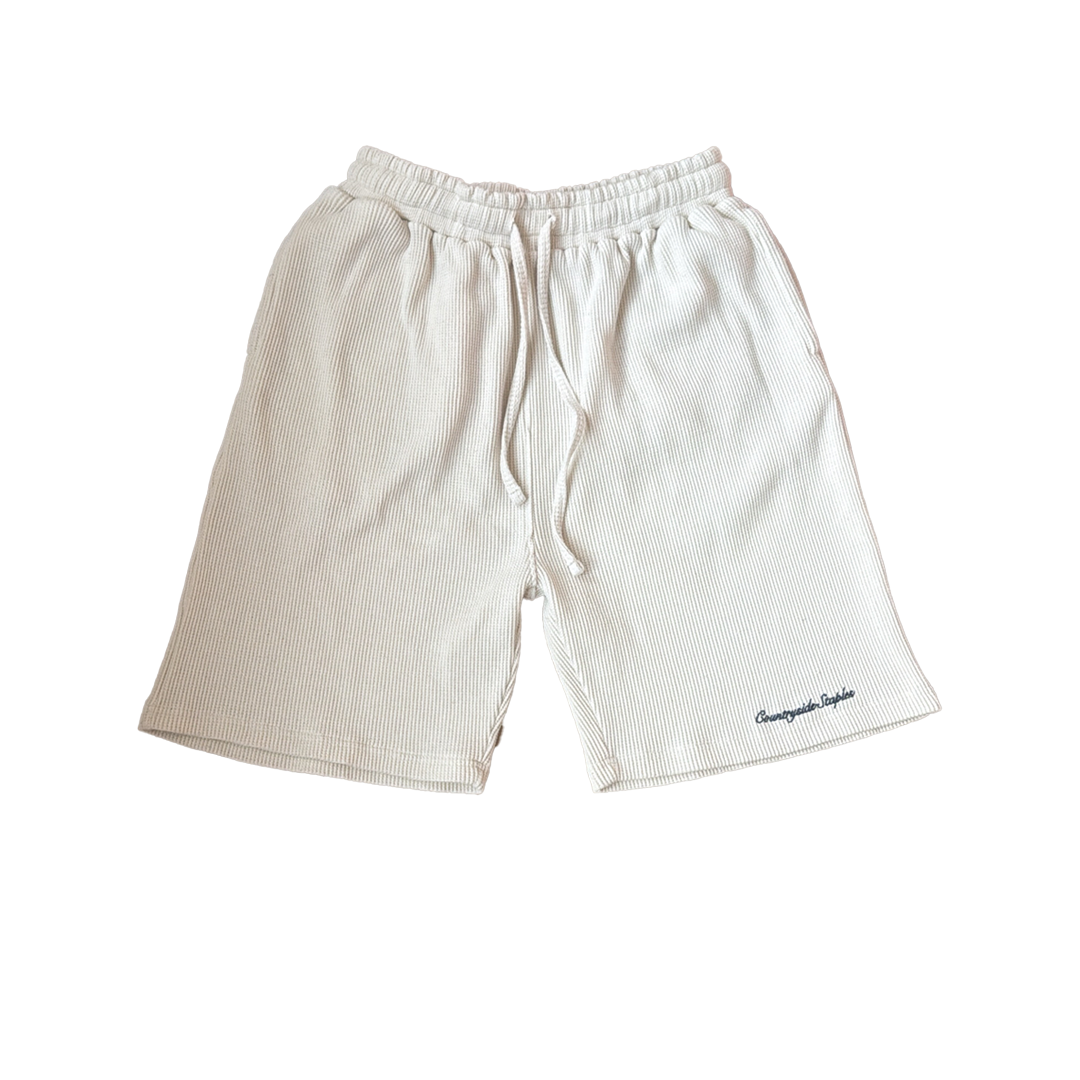 Countryside Staples Waffle Knit Cream Shorts