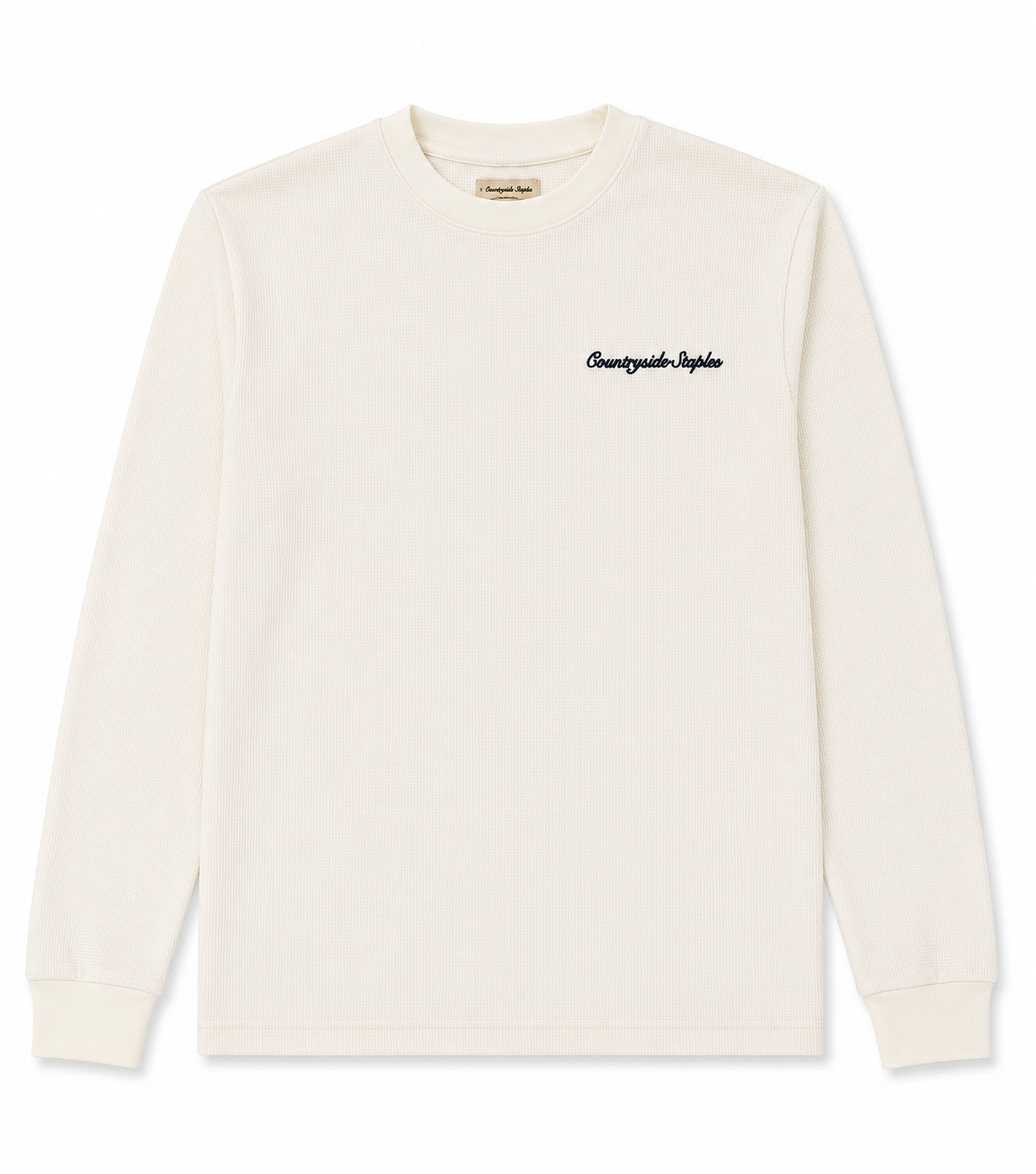 Cream Waffle Knit Long Sleeve