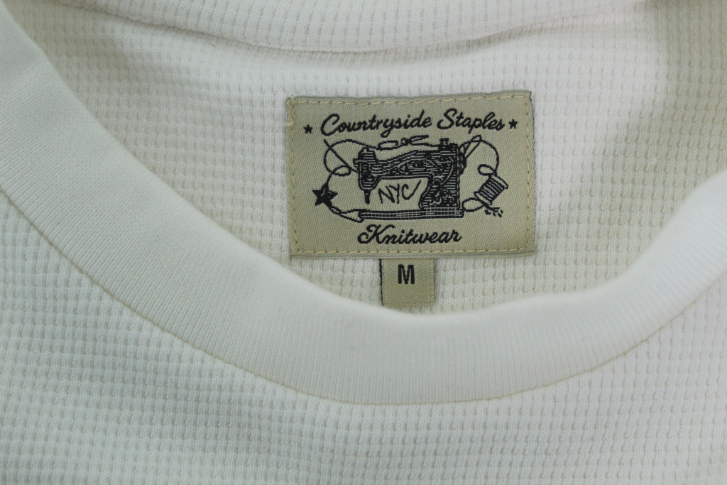 Cream Waffle Knit Long Sleeve