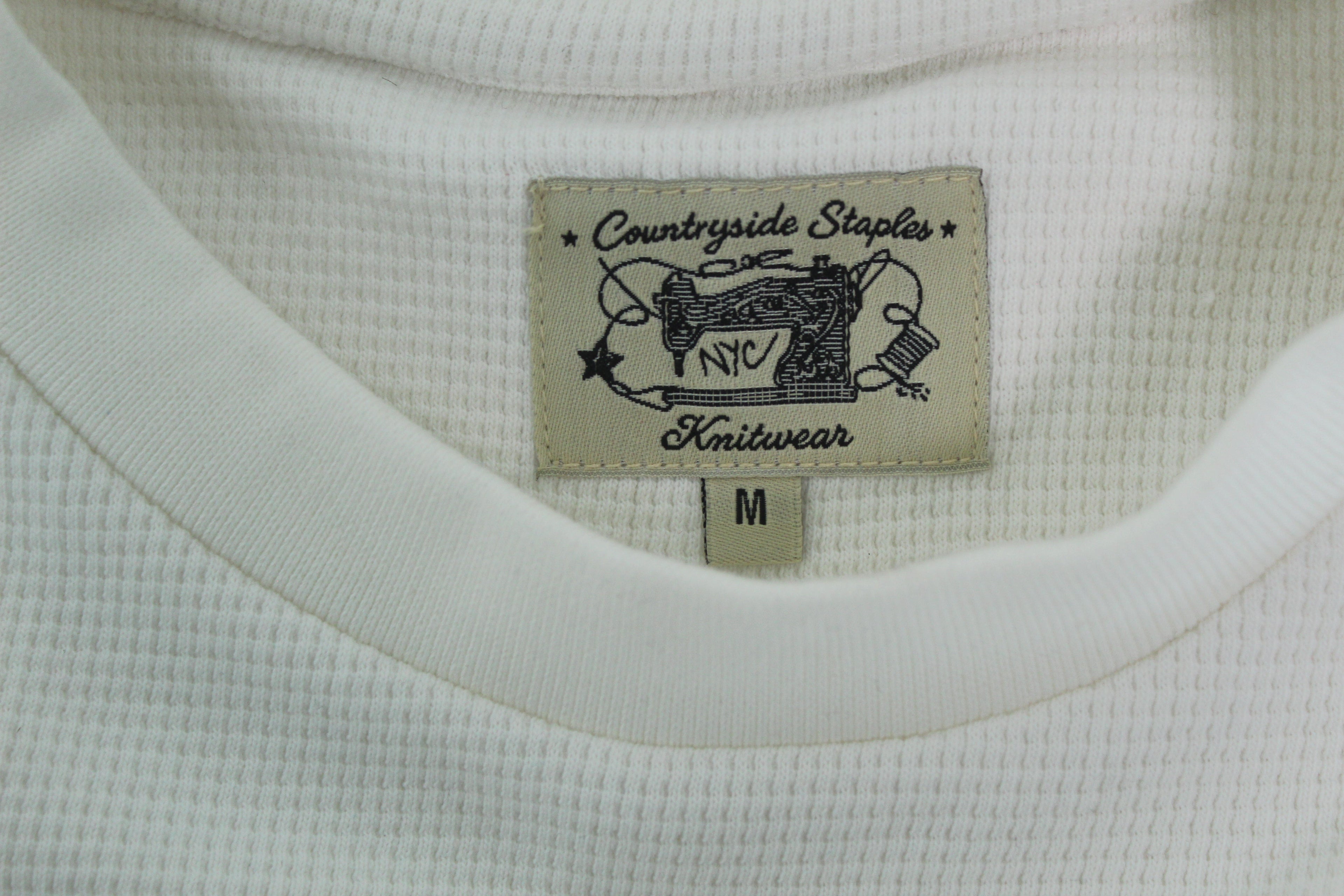 Cream Waffle Knit Long Sleeve