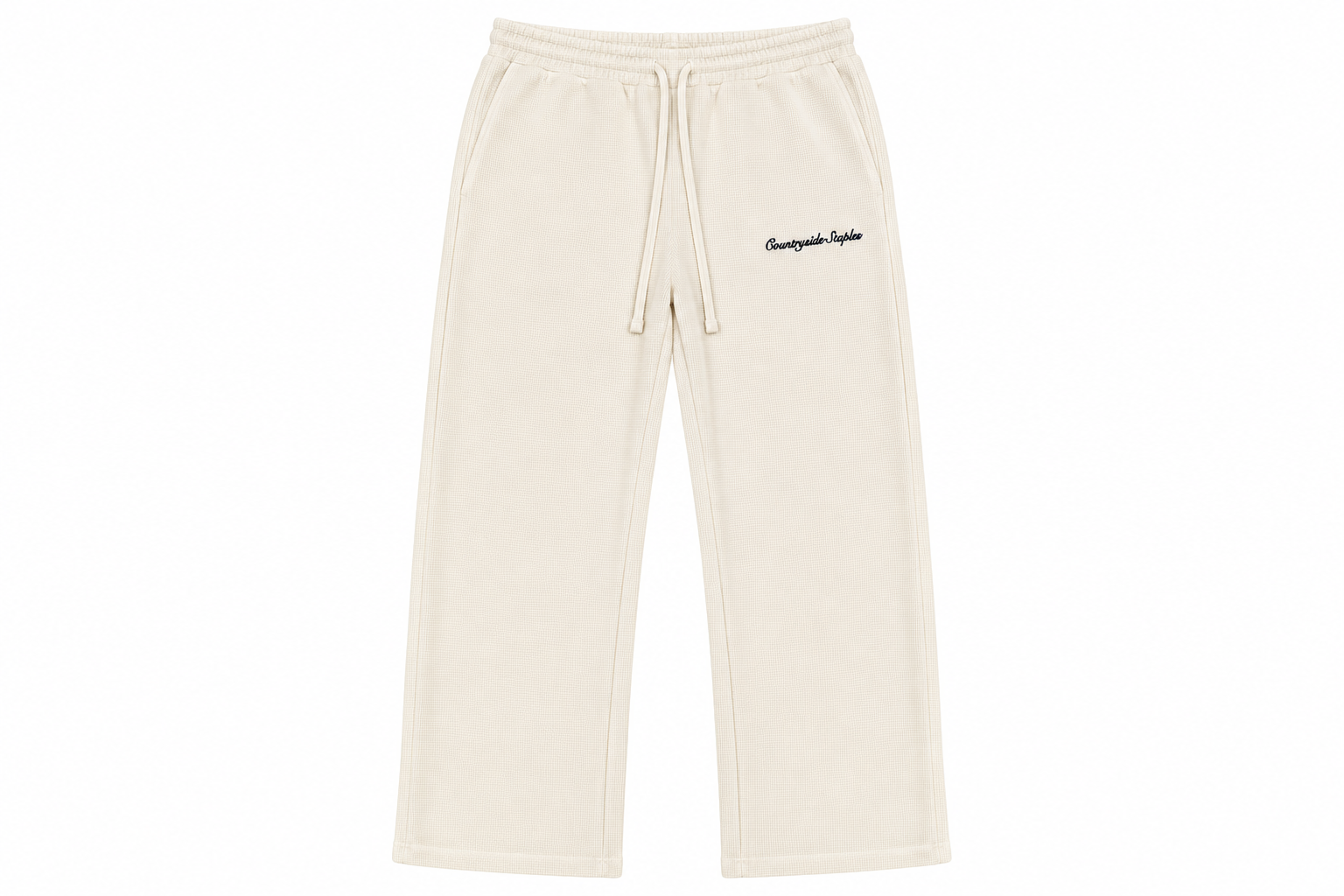 Cream Waffle Knit Lounge Sweats