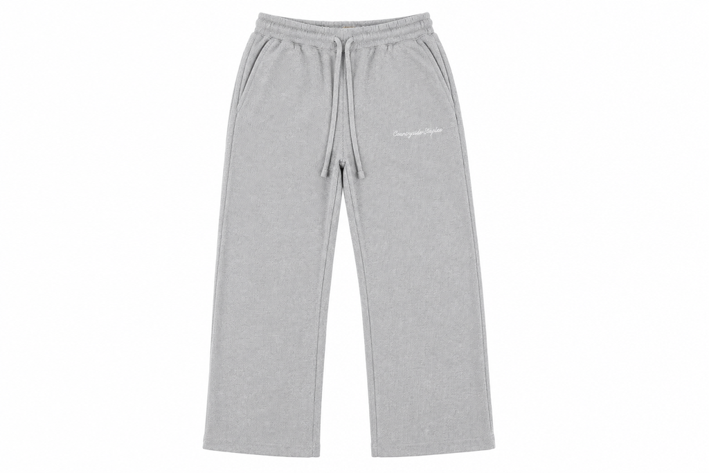 Gray Waffle Knit Lounge Sweats