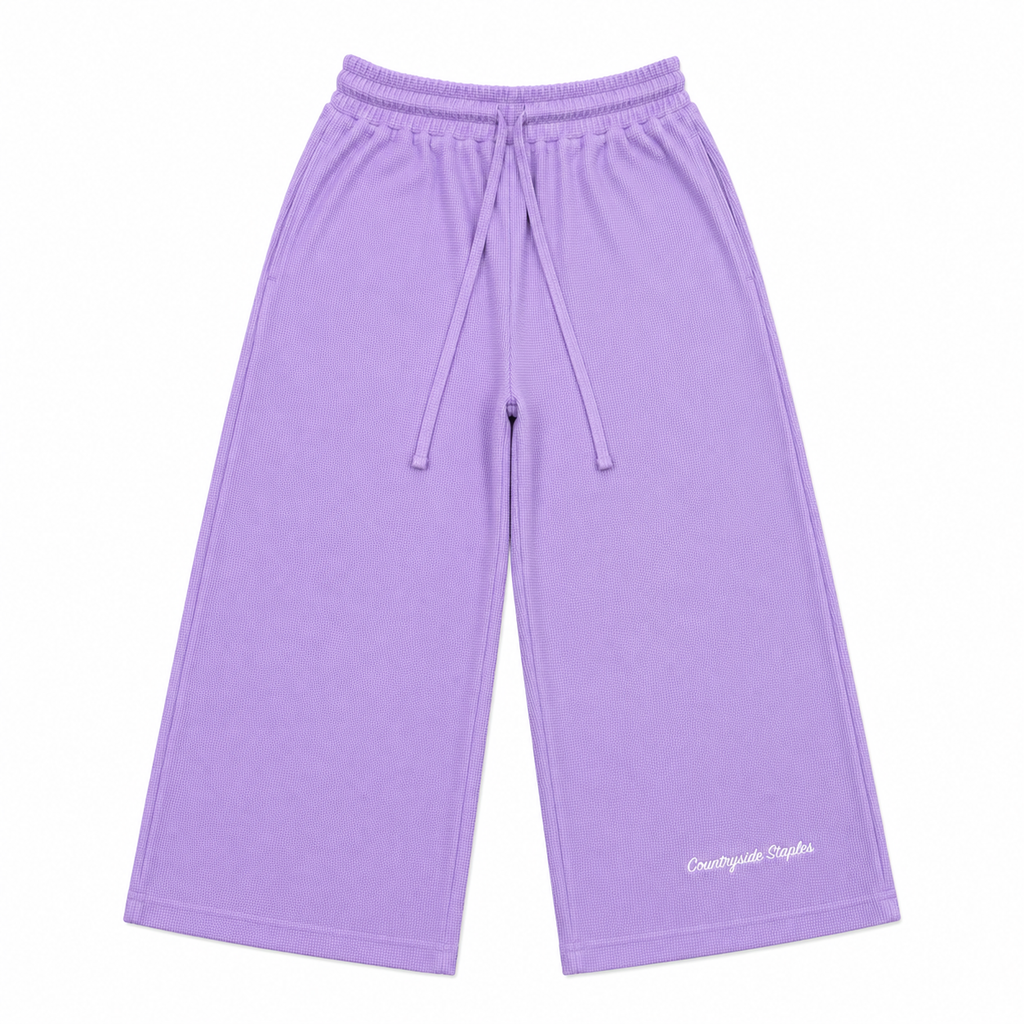 Lavender Waffle Knit 3/4 Sworts