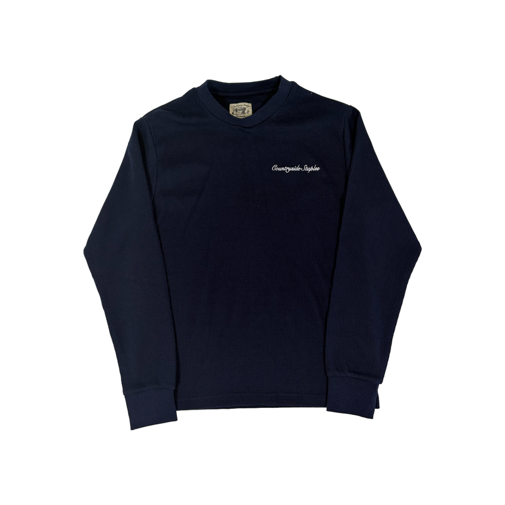 Navy Waffle Knit Longsleeve