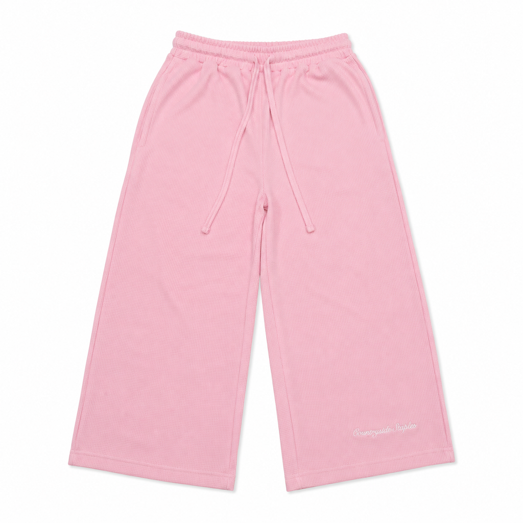 Pastel Pink Waffle Knit 3/4 Sworts