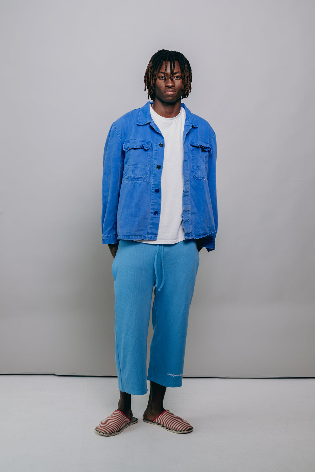 Sky Blue Waffle Knit 3/4 Sworts