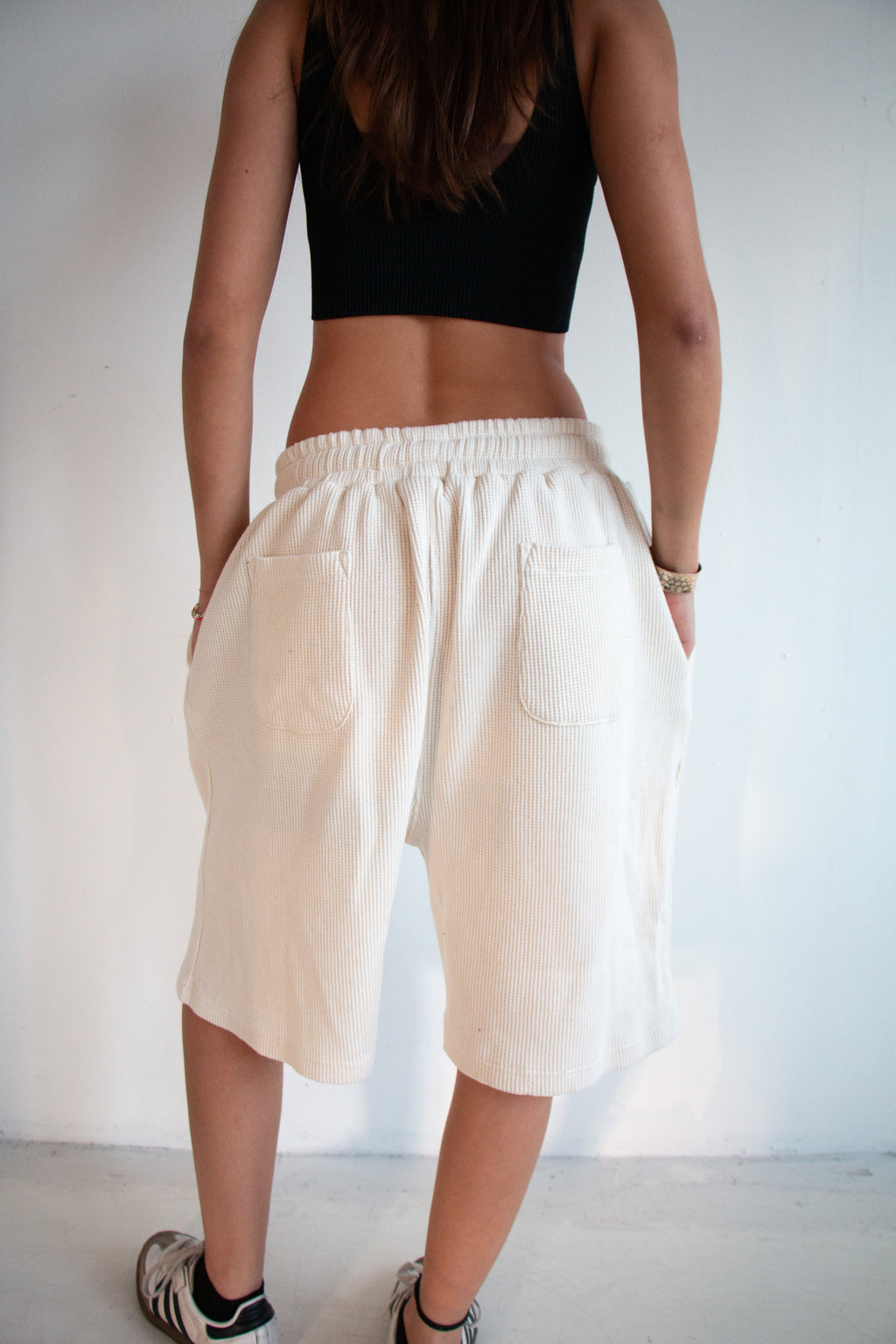Countryside Staples Waffle Knit Cream Shorts