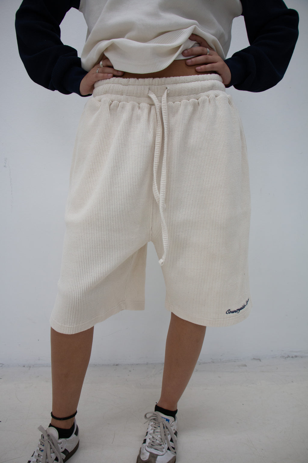 Countryside Staples Waffle Knit Cream Shorts
