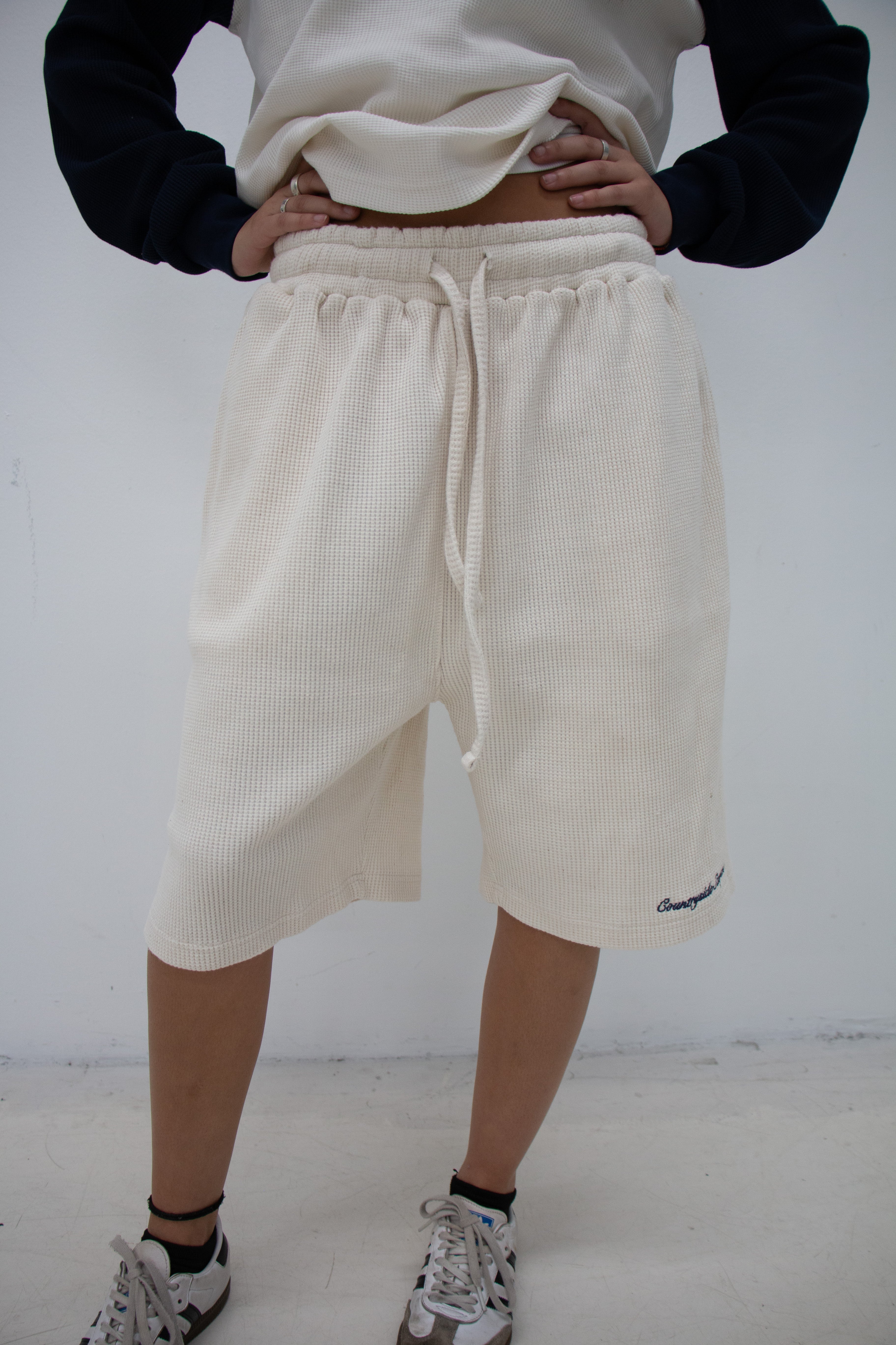 Countryside Staples Waffle Knit Cream Shorts