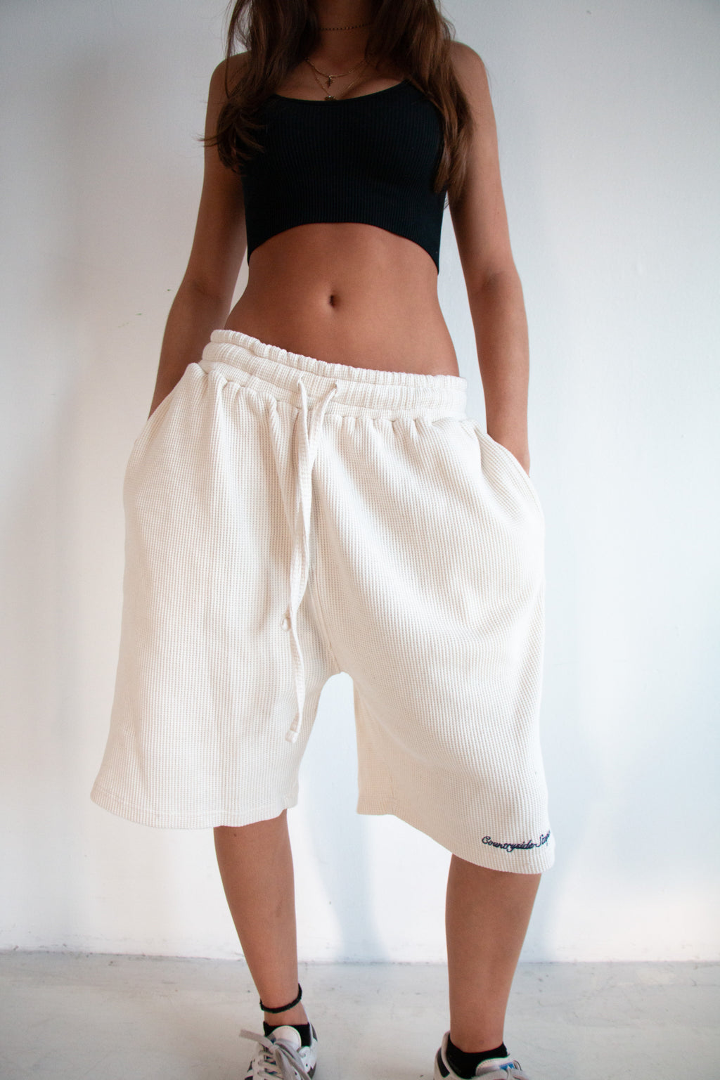 Countryside Staples Waffle Knit Cream Shorts
